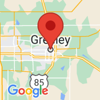 Map of Greeley, CO US